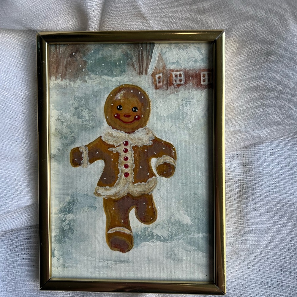 “Catch Me If You Can” Gingerbread Man Holiday painting